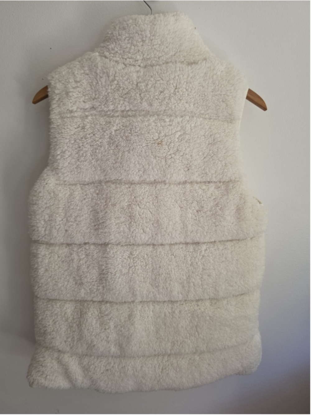 NWT PJ Salvage Cozy Cuddlers Sherpa Vest Ivory Quilted Full Zip Medium - Picture 4 of 5